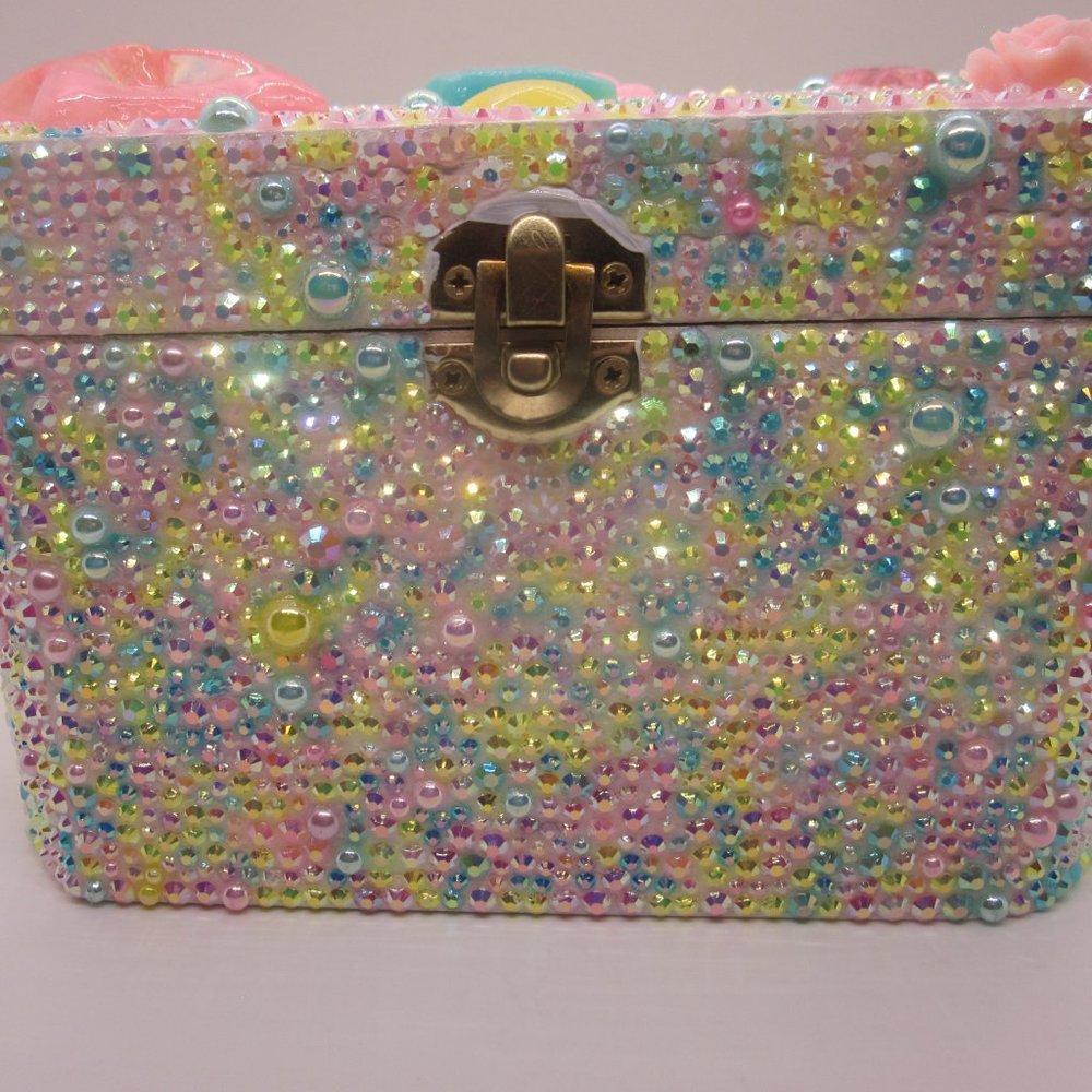 Multi Color Bling Unicorn Theme Trinket Box - image 3